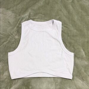 Classic White Sleeveless Crop Top